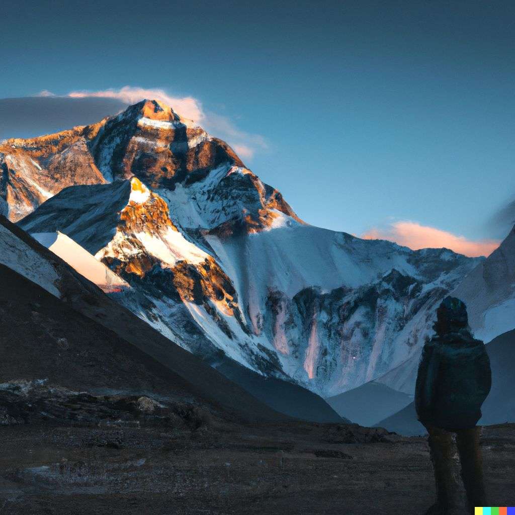 someone gazing at Mount Everest, photograph taken by Joel Santos